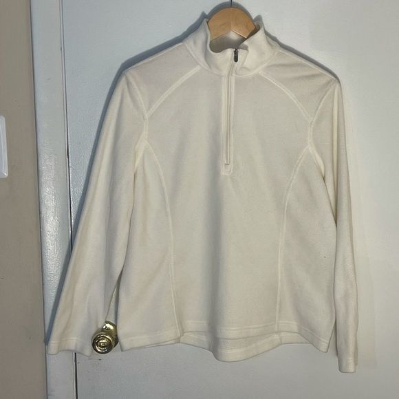 Land’s End Polartec Fleece Large Ivory Color - Picture 1 of 7